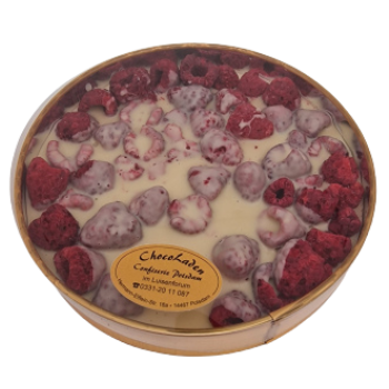 Goldbox Weiße Vegan weiß mit ganzen Himbeeren getrocknet 200 g
