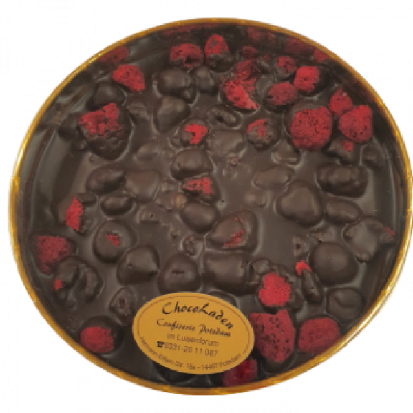 Goldbox dunkle 50% Schokolade mit ganzen Himbeeren getrocknet 200 g
